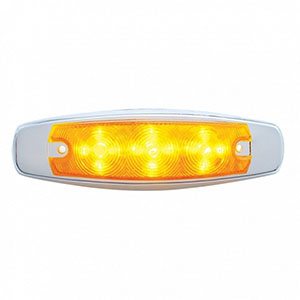 15 LED Rectangular Light With Bezel (Clearance/Marker) - Amber LED/Amber Lens, 38301