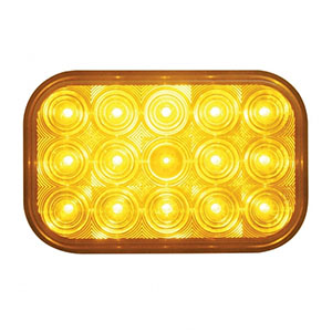15 LED Rectangular Turn Signal Light - Amber LED/Amber Lens (Bulk), 38746B