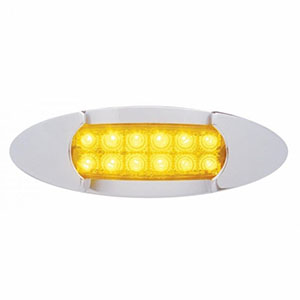 12 LED Maverick Light (Clearance/Marker) With Reflector - Amber LED/Amber Lens, 38958