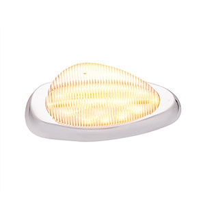 15 LED Sleeper Light With Bezel For Freightliner (Clearance/Marker) - Amber LED/Clear Lens (Pair), 39167
