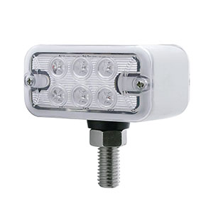 12 LED Dual Function Double Face Light - T-Mount - Amber & Red LED/Clear Lens, 39409