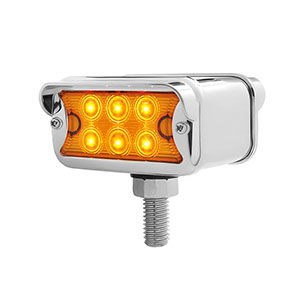 12 LED Dual Function Double Face Light W/Visor - T-Mount - Amber & Red LED/Amber & Red Lens, 39412