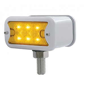 12 LED Dual Function Double Face Light W/Bezel - T-Mount - Amber & Red LED/Amber & Red Lens, 39414