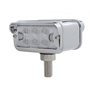 12 LED Dual Function Double Face Light W/Visor - T-Mount - Amber & Red LED/Clear Lens, 39415