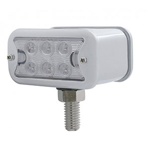 12 LED Dual Function Double Face Light W/Bezel - T-Mount - Amber & Red LED/Clear Lens, 39417