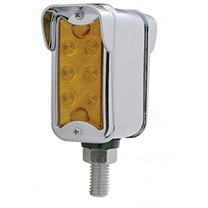 12 LED Dual Function Double Face Light W/Visor - Vertical Mount - Amber & Red LED/ Amber & Red Lens, 39419