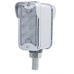 12 LED Dual Function Double Face Light W/Visor - Vertical Mount - Amber & Red LED/Clear Lens, 39422