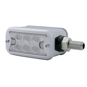 12 LED Dual Function Double Face Light With Bezel - Horizontal Mount - Amber & Red LED/Clear Lens, 39423