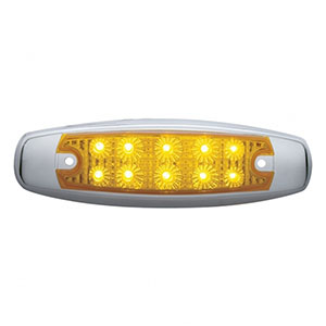 10 LED Reflector Rectangular Light (Clearance/Marker) - Amber LED/Amber Lens, 39451