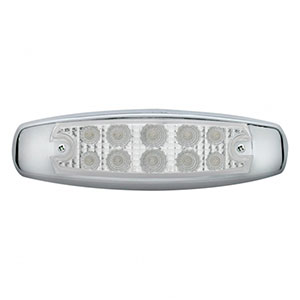 10 LED Reflector Rectangular Light (Clearance/Marker) - Red LED/Clear Lens, 39454