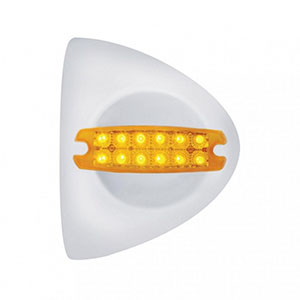 12 LED Reflector Headlight Turn Signal Light Cover - Amber LED/Amber Lens, 39504