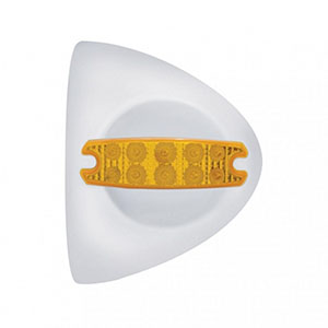 10 LED Reflector Headlight Turn Signal Light Cover - Amber LED/Amber Lens, 39508