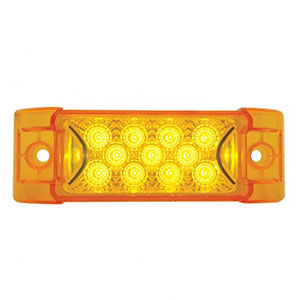 13 LED Reflector Rectangular Light (Clearance/Marker) - Amber LED/Amber Lens (Bulk), 39592B