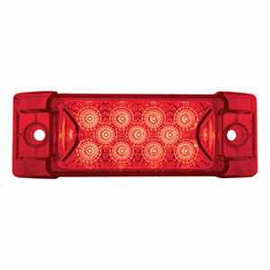 13 LED Reflector Rectangular Light (Clearance/Marker) - Red LED/Red Lens, 39593