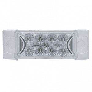 13 LED Reflector Rectangular Light (Clearance/Marker) - Red LED/Clear Lens, 39595