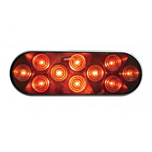10 LED Oval Auxiliary Light - Red LED/Chrome Lens, 39815