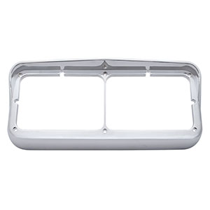 Chrome Plastic Rectangular Dual 4" x 6" Headlight Bezel With Visor, 40983