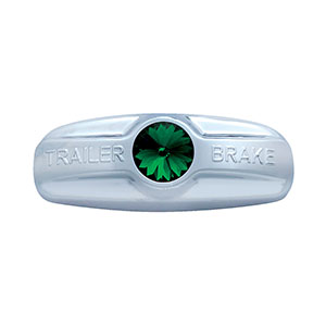 Trailer Brake Cover W/Crystal For Freightliner Century (1996-2011), Columbia (2001-2017) - Green Crystal, 41994