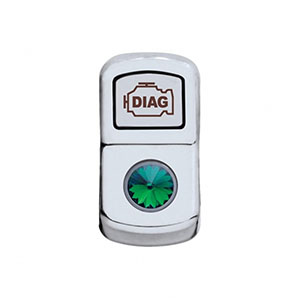 "Diagnostic" Rocker Switch Cover With Green Crystal, 45069