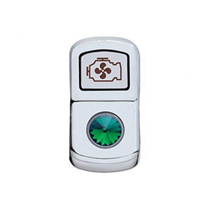 "Engine Fan" Rocker Switch Cover With Green Crystal, 45085