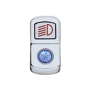 "Headlight" Rocker Switch Cover With Blue Crystal, 45131