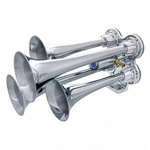 4 Trumpet Mini Train Horn-Chrome, 46123