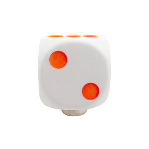 White Dice Gearshift Knob With Glow Dots, 70162