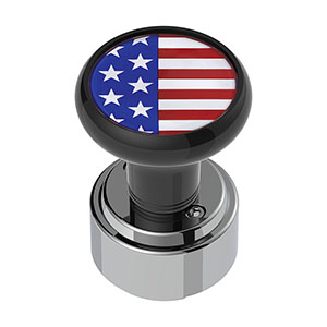 Thread-On Gearshift Knob With 9/10 Speed Adapter & USA Flag Sticker - Black, 70348