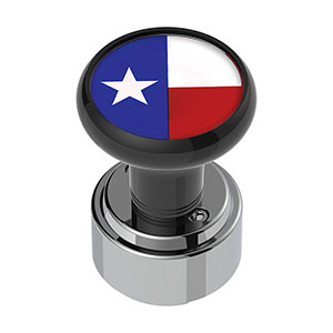 Thread-On Gearshift Knob With 9/10 Speed Adapter & Texas Flag Sticker - Black, 70349