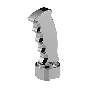 Thread-On Pistol Grip Gearshift Knob With Chrome 9/10 Speed Adapter - Chrome, 70831