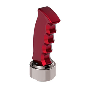 Thread-On Pistol Grip Gearshift Knob With Chrome 9/10 Speed Adapter - Candy Red, 70833