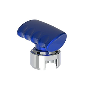 Thread-On T-Shape Gearshift Knob With Chrome 13/15/18 Speed Adapter - Indigo Blue, 70847