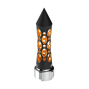 Thread-On Daytona Style Spike Gearshift Knob With LED 9/10 Speed Adapter - Black/Amber LED, 70910