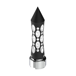 Thread-On Daytona Style Spike Gearshift Knob With LED 9/10 Speed Adapter - Black/White LED, 70913