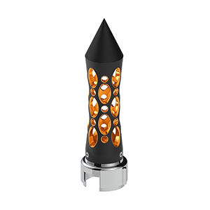 Thread-On Daytona Style Spike Gearshift Knob With LED 13/15/18 Speed Adapter - Black/Amber LED, 70914