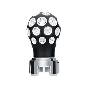 Thread-On Matte Black Phoenix Style Ball Gearshift Knob With LED 13/15/18 Speed Adapter-White LED, 71079