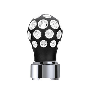Thread-On Matte Black Phoenix Style Ball Gearshift Knob With LED 9/10 Speed Adapter-White LED, 71083