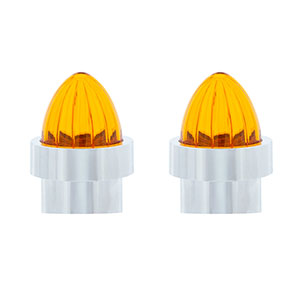 Watermelon Lens Bumper Guide Top With Chrome Base - Amber (2-Pack), 86069