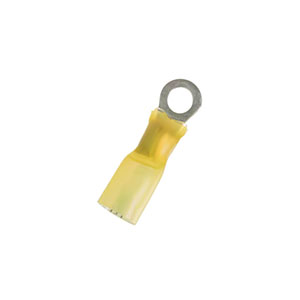 12-10 AWG #8 Stud CS Heat Shrink Ring Terminal - Yellow (4-Pack), 98187