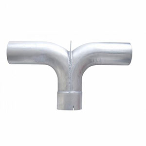 Universal Chrome 5" Y Pipe With Divider - 25" W x 14" H, YCD-5-02C